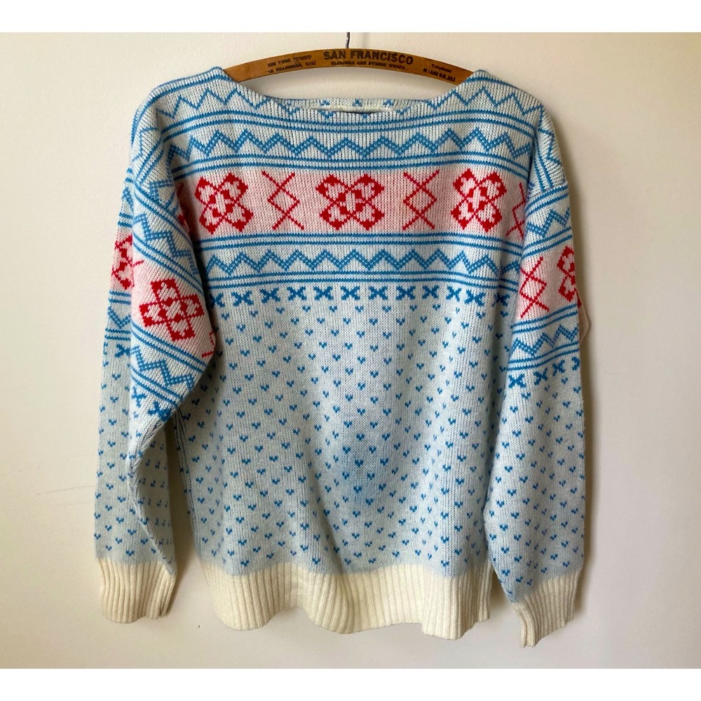 Vintage 60s/70s Puritan heart acrylic/ wool sweater.